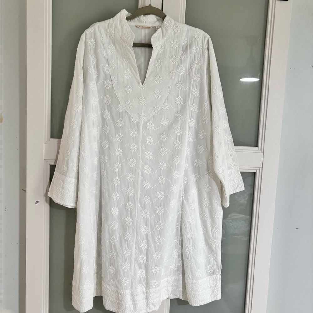 Soft Surroundings White Long Sleeve Dress